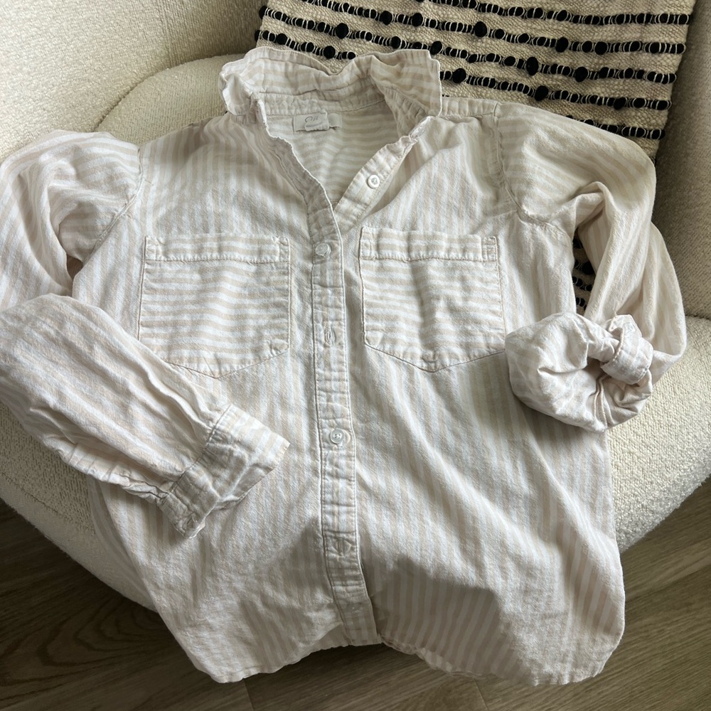 Kids White Striped Shirt or Cover Up